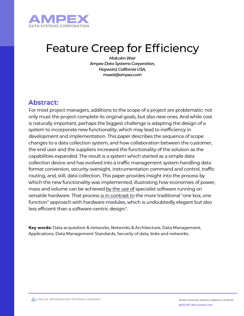 M.Weir Feature Creep for Efficiency